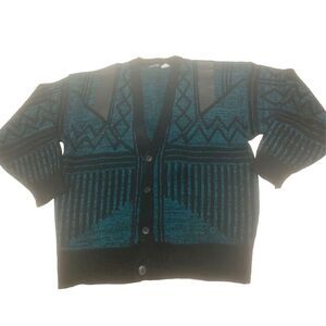 Vintage Leather Panel Detail Sweater